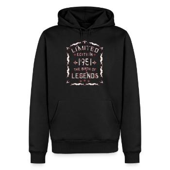 Geboren in 1951 Vintage Legende 1951 - Männer Premium Bio Hoodie - Schwarz - Vorne - Nico (187cm)