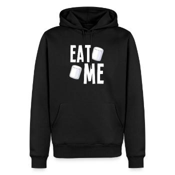 Mange-moi des guimauves - Sweat à capuche Premium bio Homme - noir - Devant - Nico (187cm)