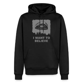 I Want To Believe Rotary Wankel Kreiskolben Motor - Männer Premium Bio Hoodie - Schwarz - Vorne - Nico (187cm)