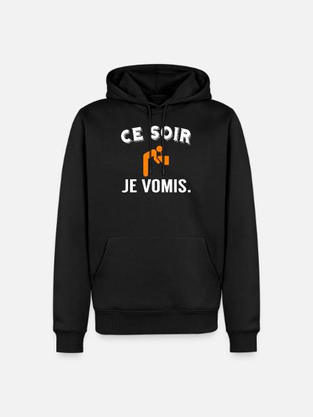 ce soir je vomis - Sweat à capuche Premium bio Homme - noir