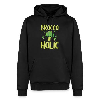 Brocoli légumes | Végétarien végétarien cadeau de cuisine - Sweat à capuche Premium bio Homme - noir - Devant - Nico (187cm)