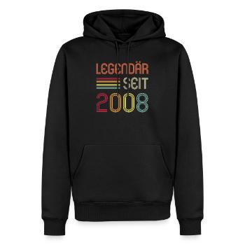 14ter Geburtstag Legendär Seit 2008 Geschenk - Männer Premium Bio Hoodie - Schwarz - Vorne - Nico (187cm)