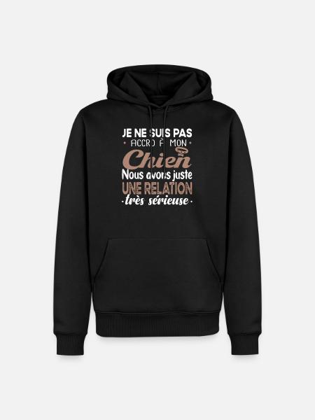 Chien chiot. Cadeau animal de compagnie. Chiens - Sweat à capuche Premium bio Homme - noir