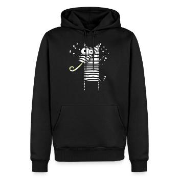 Fête des zèbres - Sweat à capuche Premium bio Homme - noir - Devant - Nico (187cm)