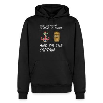 Le capitaine a toujours raison, et je suis le capitaine. - Sweat à capuche Premium bio Homme - noir - Devant - Nico (187cm)