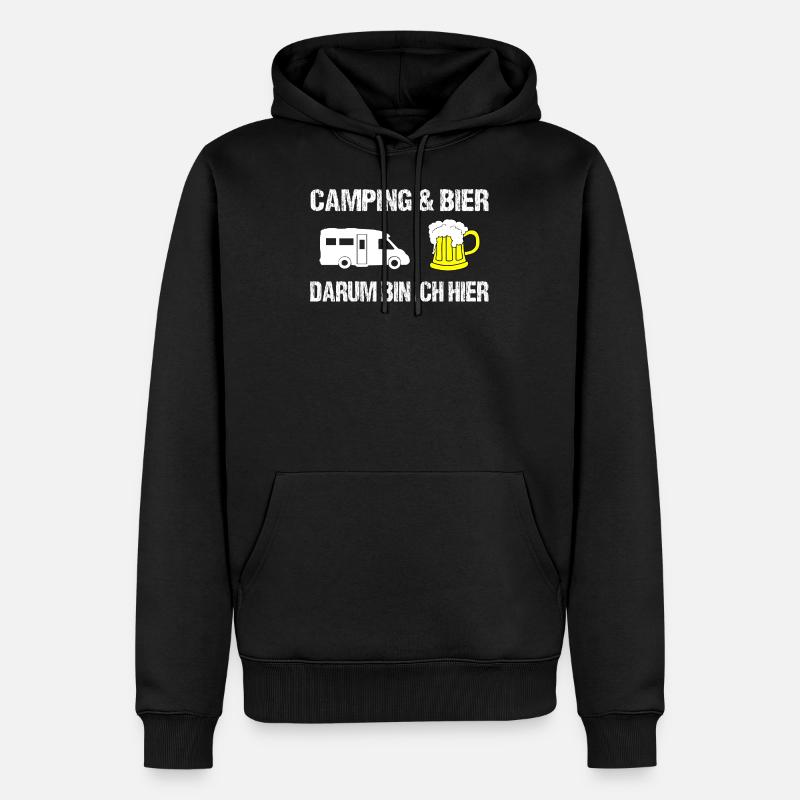 Camping - Männer Premium Bio Hoodie - Schwarz