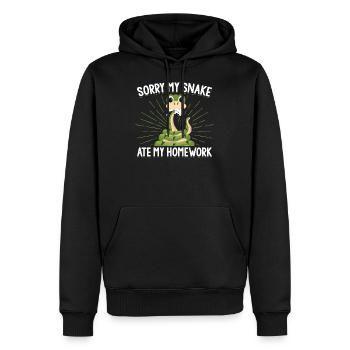Schlange Hausaufgaben | Haustier Reptil Geschenk - Männer Premium Bio Hoodie - Schwarz - Vorne - Nico (187cm)