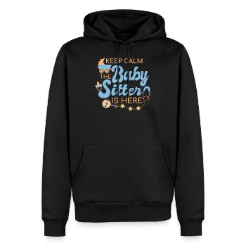 Cadeau pour la nounou - Sweat à capuche Premium bio Homme - noir - Devant - Nico (187cm)