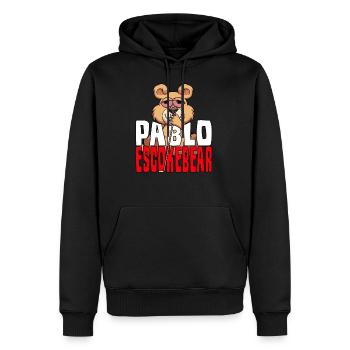 Cocaine Line Nose Bear Teddy Pablo Eskoksbär - Sweat à capuche Premium bio Homme - noir - Devant - Nico (187cm)