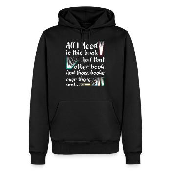 Reader loves books - Men’s Premium Organic Hoodie - black - Front - Nico (187cm)