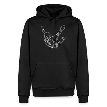 Parachutisme SKYdiving - Sweat à capuche Premium bio Homme - noir - Devant - Nico (187cm)