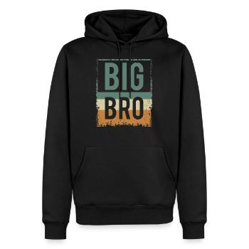 Big Bro - Frère - Frère et soeur - Rétro Vintage - Sweat à capuche Premium bio Homme - noir - Devant - Nico (187cm)