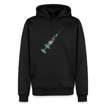 Spritze Impfspritze Syringe Vaccination Impfen - Männer Premium Bio Hoodie - Schwarz - Vorne - Nico (187cm)