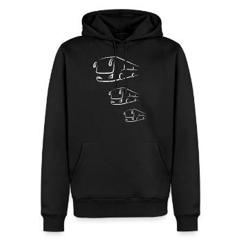 Bus bus bus autobus scolaire - Sweat à capuche Premium bio Homme - noir - Devant - Nico (187cm)