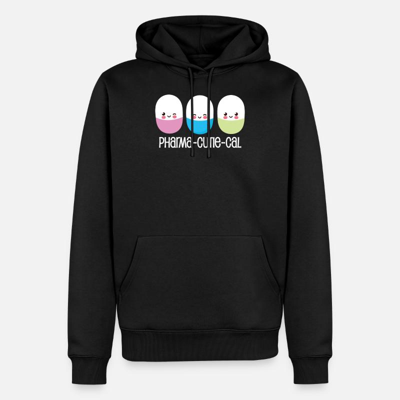Pharma-Cute-Cal - Männer Premium Bio Hoodie - Schwarz