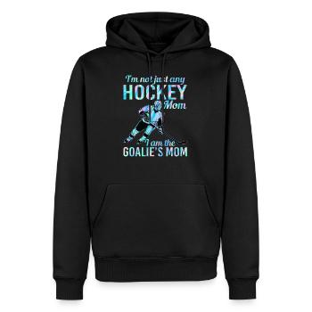 I’m Not Just Any Hockey Mom I Am The Goalie’s Mom - Sweat à capuche Premium bio Homme - noir - Devant - Nico (187cm)