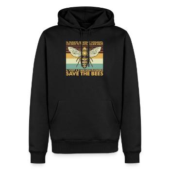 Bee Vintage Retro Funny Honey Requires - Männer Premium Bio Hoodie - Schwarz - Vorne - Nico (187cm)