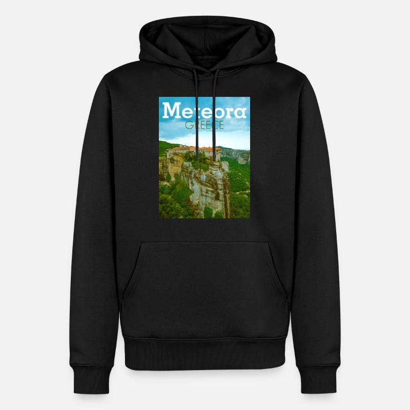 Meteora monastères Grèce - Sweat à capuche Premium bio Homme - noir