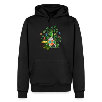 Autism Gnome Irish Gold Coin Pot Puzzle Heart - Sweat à capuche Premium bio Homme - noir - Devant - Nico (187cm)
