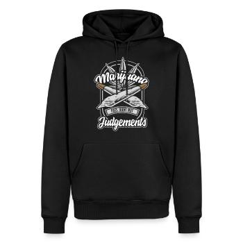 Fumer ganja Haschisch - Sweat à capuche Premium bio Homme - noir - Devant - Nico (187cm)