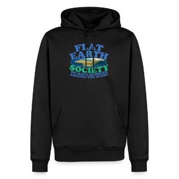 Flat Earth Society Members Around The Globe - Männer Premium Bio Hoodie - Schwarz - Vorne - Nico (187cm)