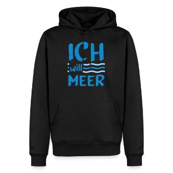 Strand Ich Will Meer Urlaub Nordsee Küste Ostsee L - Männer Premium Bio Hoodie - Schwarz - Vorne - Nico (187cm)
