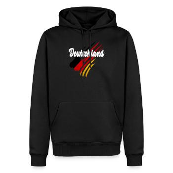 Deutschland - Deutsche Flagge - Männer Premium Bio Hoodie - Schwarz - Vorne - Nico (187cm)