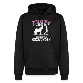 Pferd Reiten Design für Reiter und Reiterinnen - Männer Premium Bio Hoodie - Schwarz - Vorne - Nico (187cm)