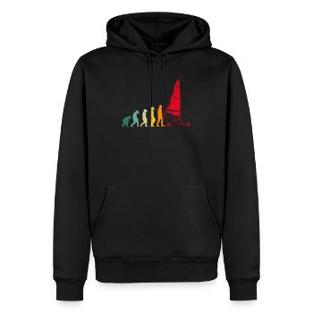 Entwicklung des Segels am Strand Char in Voile - Männer Premium Bio Hoodie - Schwarz - Vorne - Nico (187cm)