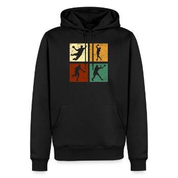 Handball Joueur de handball - Sweat à capuche Premium bio Homme - noir - Devant - Nico (187cm)