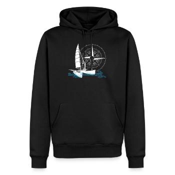 Catamaran Voile Double Coque Bi-Coque - Sweat à capuche Premium bio Homme - noir - Devant - Nico (187cm)