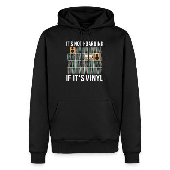It's Not Hoarding If It's Vinyl Vintage Records - Männer Premium Bio Hoodie - Schwarz - Vorne - Nico (187cm)