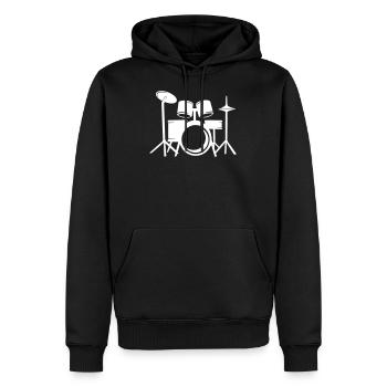 Percussionniste tambour - Sweat à capuche Premium bio Homme - noir - Devant - Nico (187cm)