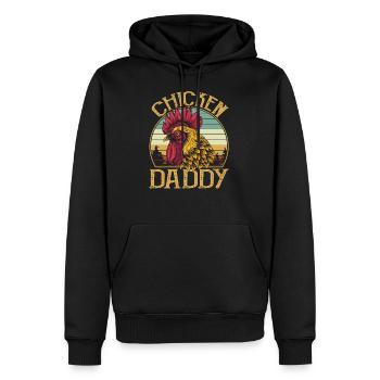 Chicken Daddy Vintage Retro Sunset - Sweat à capuche Premium bio Homme - noir - Devant - Nico (187cm)