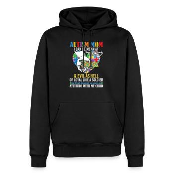 Autism Mom Puzzle Pieces Heart Autistic - Sweat à capuche Premium bio Homme - noir - Devant - Nico (187cm)