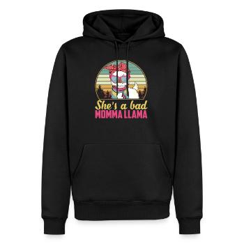 She’s A Bad Momma Llama Rétro Vintage - Sweat à capuche Premium bio Homme - noir - Devant - Nico (187cm)