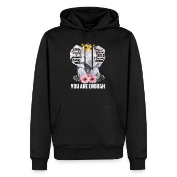 Elephant You Are Enough - Männer Premium Bio Hoodie - Schwarz - Vorne - Nico (187cm)