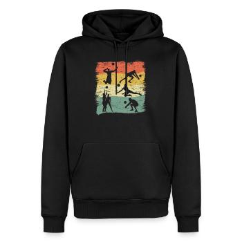Volley-ball Beach-volley Joueurs De Volley-ball - Sweat à capuche Premium bio Homme - noir - Devant - Nico (187cm)