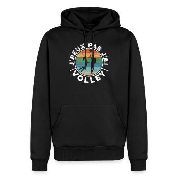 Je Peux Pas J'Ai Volley - Sweat à capuche Premium bio Homme - noir - Devant - Nico (187cm)