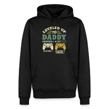 Leveled Up To Daddy Player 1 Player 2 Joining - Sweat à capuche Premium bio Homme - noir - Devant - Nico (187cm)