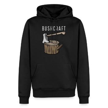 Bushcraft - Axt mit Holzstamm - Männer Premium Bio Hoodie - Schwarz - Vorne - Nico (187cm)
