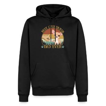 Best Chihuahua Dad Ever Vintage Retro Sunset - Männer Premium Bio Hoodie - Schwarz - Vorne - Nico (187cm)