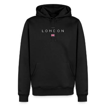 Drapeau britannique Union Jack Londres Angleterre cadeau - Sweat à capuche Premium bio Homme - noir - Devant - Nico (187cm)