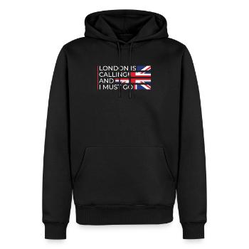 London Calling England Englisch Britisch Geschenk - Männer Premium Bio Hoodie - Schwarz - Vorne - Nico (187cm)