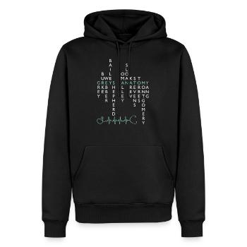 Grey’s Anatomy Cast Names - Sweat à capuche Premium bio Homme - noir - Devant - Nico (187cm)