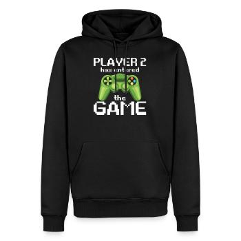 Player 2 Has Entered The Game - Sweat à capuche Premium bio Homme - noir - Devant - Nico (187cm)