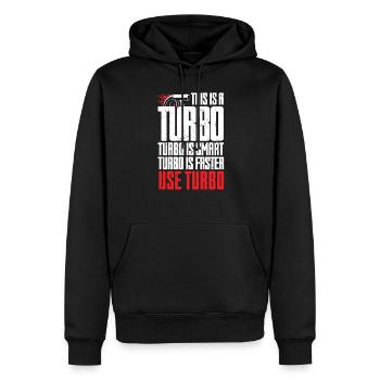Turbo est intelligent utilisation plus rapide Turbo Charger - Sweat à capuche Premium bio Homme - noir - Devant - Nico (187cm)