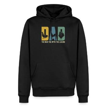 Chicken Dad The Man The Myth The Legend - Sweat à capuche Premium bio Homme - noir - Devant - Nico (187cm)