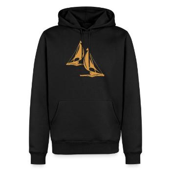Voile cadeau bateau voilier voilier ancre - Sweat à capuche Premium bio Homme - noir - Devant - Nico (187cm)