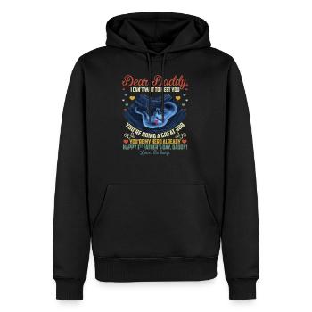 Love The Bump Dad - Männer Premium Bio Hoodie - Schwarz - Vorne - Nico (187cm)